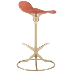 Bespoke High Bar Leather Chair in Vieux Rose by P.Tendercool