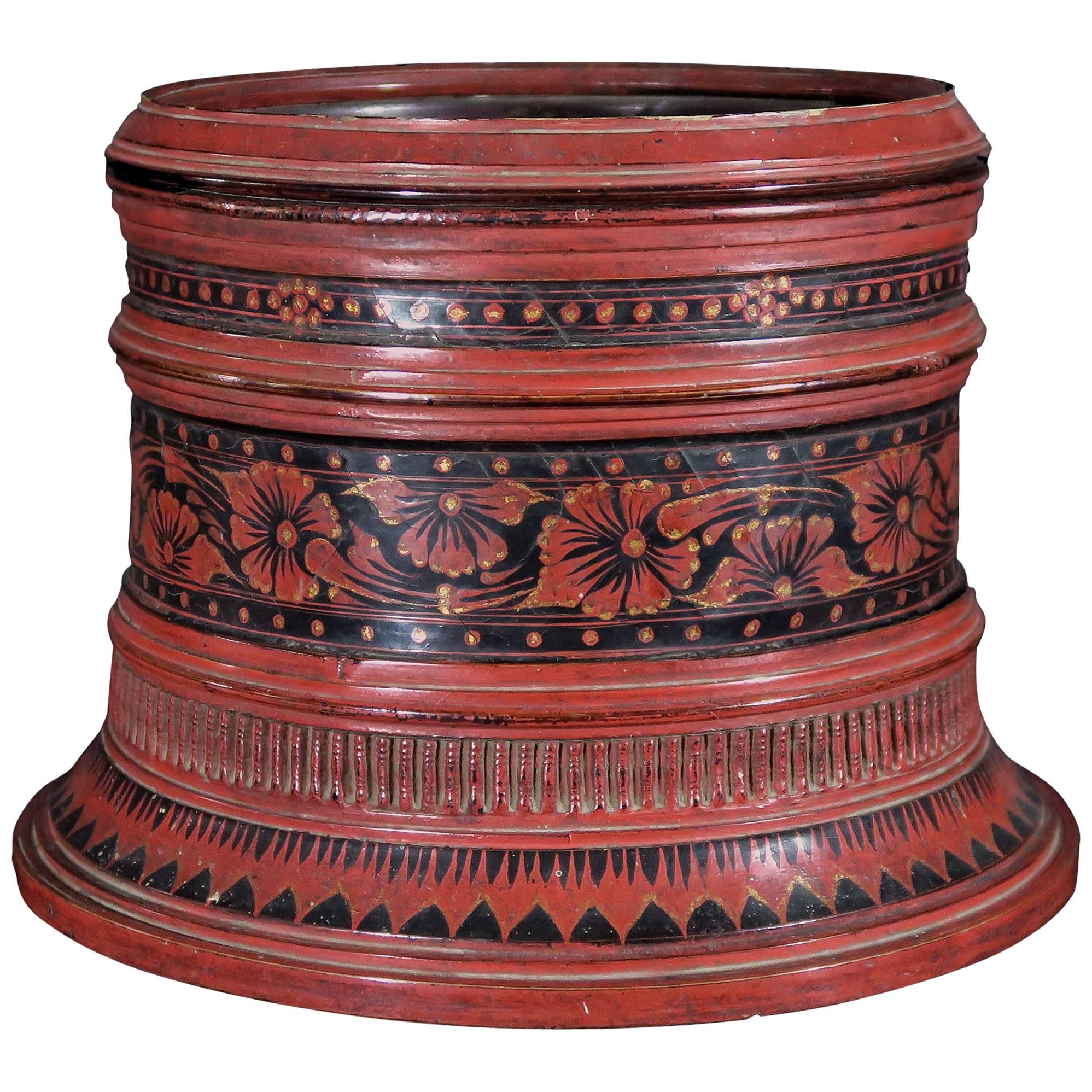 1880s Round Two Layer Betel Nut Container Tray For Sale