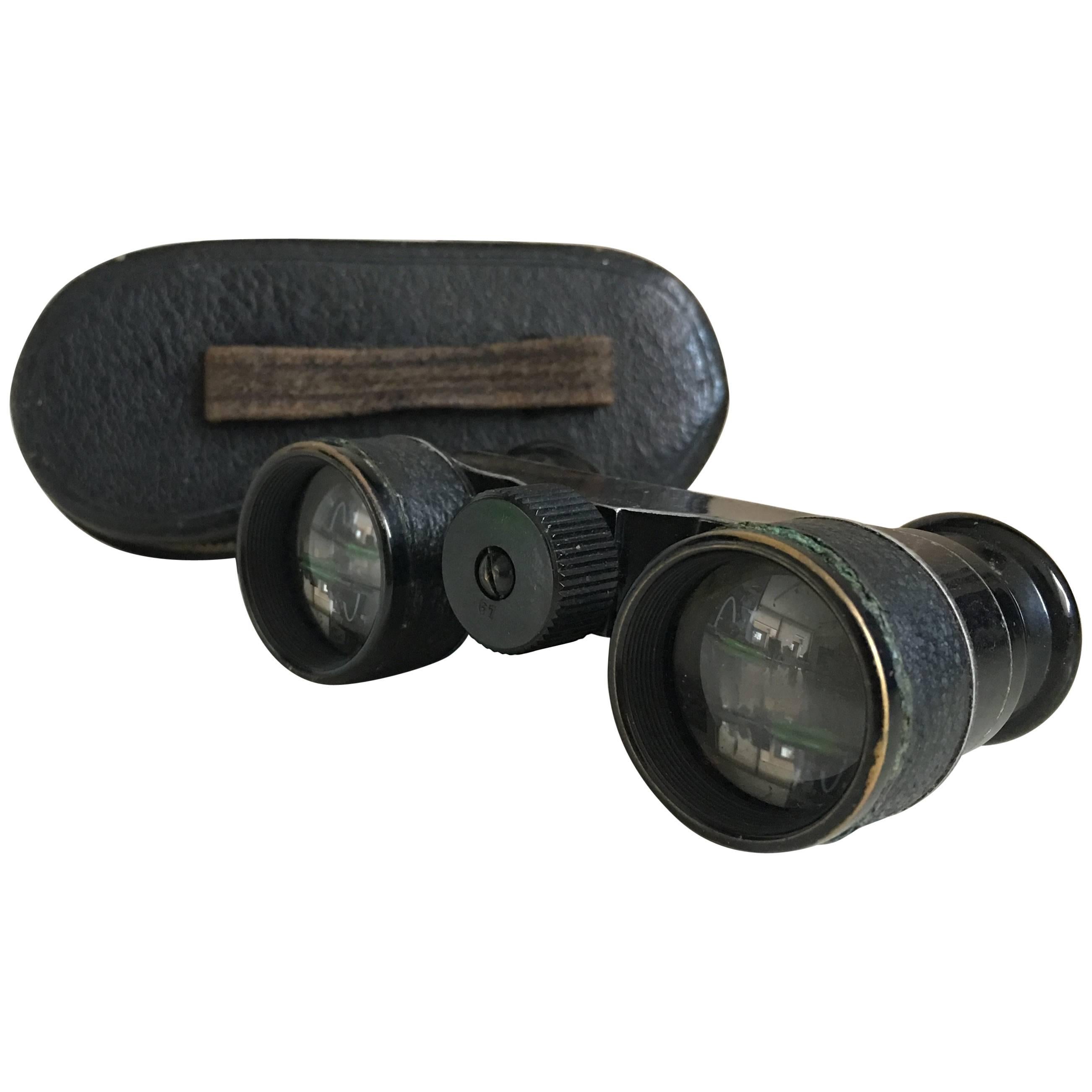 Binoculars Opera Glasses with Leather Case For Sale