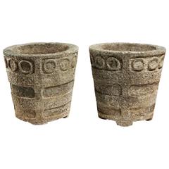 Antique Pair of Large Cotswold Stone Vases