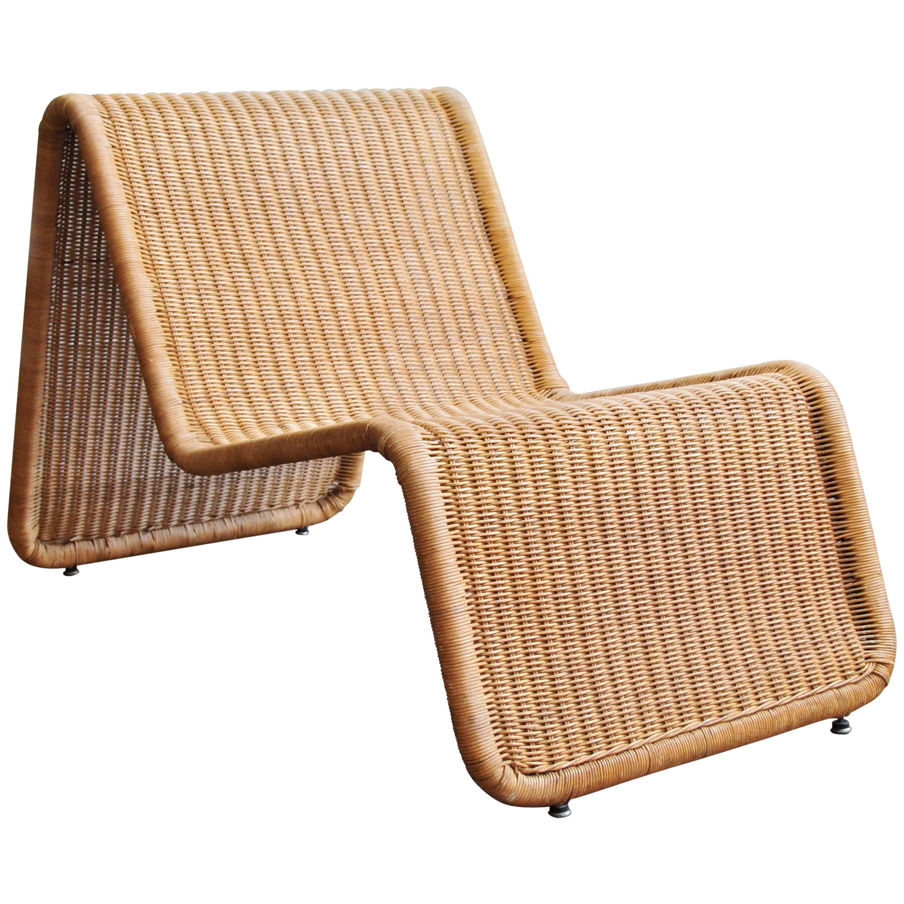 Tito Agnoli Wicker 
Model P3
 Lounge Chair