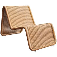 Tito Agnoli Wicker 'Model P3' Lounge Chair