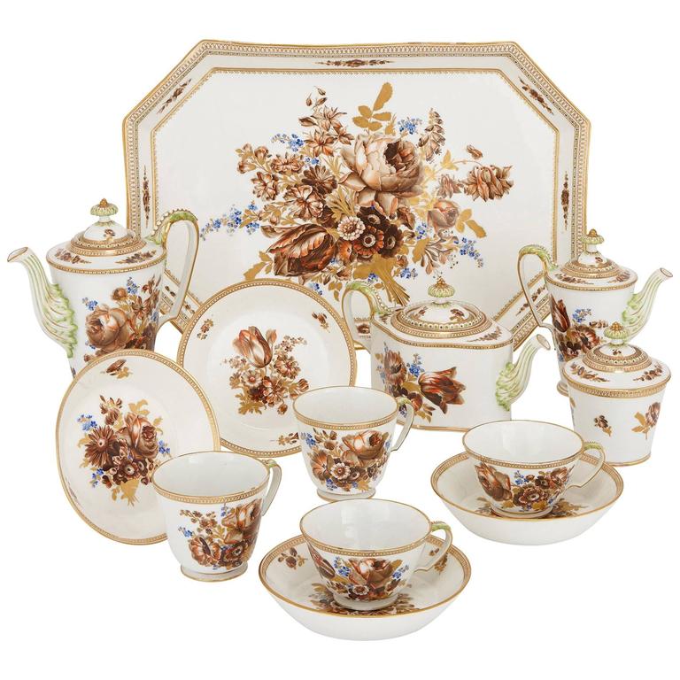 Fine Meissen Porcelain Antique Tea and Coffee Set For Sale