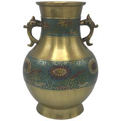 1940s Cloisonne Champleve Vase