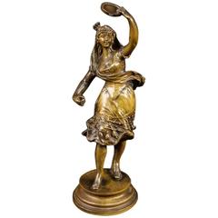 20th Century French Bronze Sculpture Spanish Dancer Signed Kingsburger