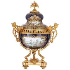 Ormolu-Mounted Sèvres Style Porcelain Vase and Cover
