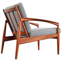 Kai Kristiansen Teak Lounge Paper Knife Chair:: um 1966 Magnus Olesen:: Dänemark