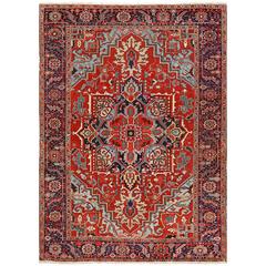 Antique Persian Heriz Serapi Rug 6