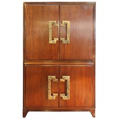 1940s Sideboard with Brass Sculpture Handles
