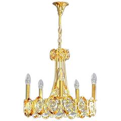 Fine Gilt Metal Crystal Glass Hollywood Regency Lamp Chandelier by Palwa, 1970s 6