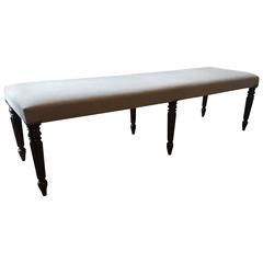 Antique Late 19th Century English Upholstered Bench
