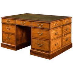 Chippendale Period Mahogany Partners Desk in Three Sections
