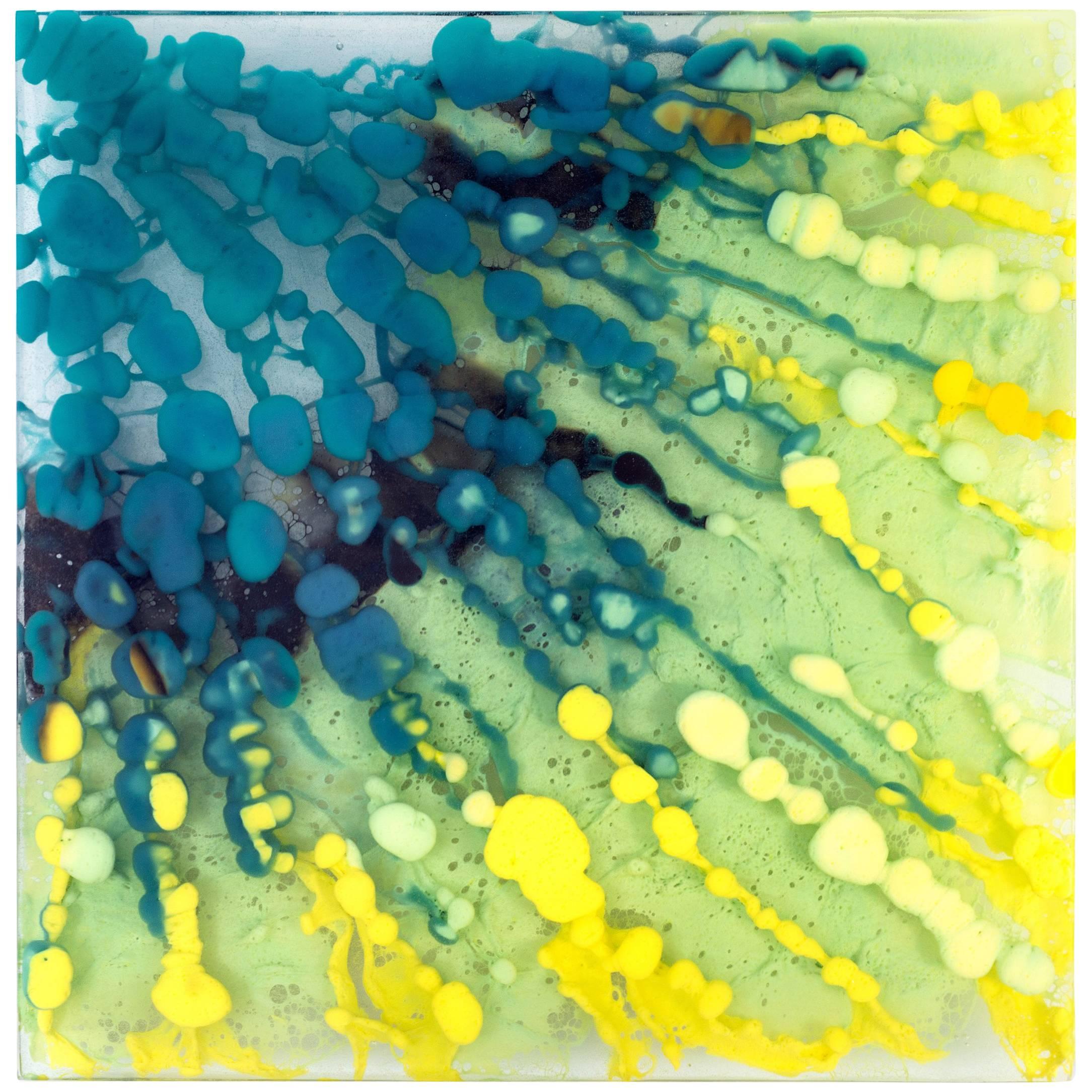 JIMMIZ BRAINS Mehrfarbige Glas-Wandschmuck mit organischer Textur im Angebot