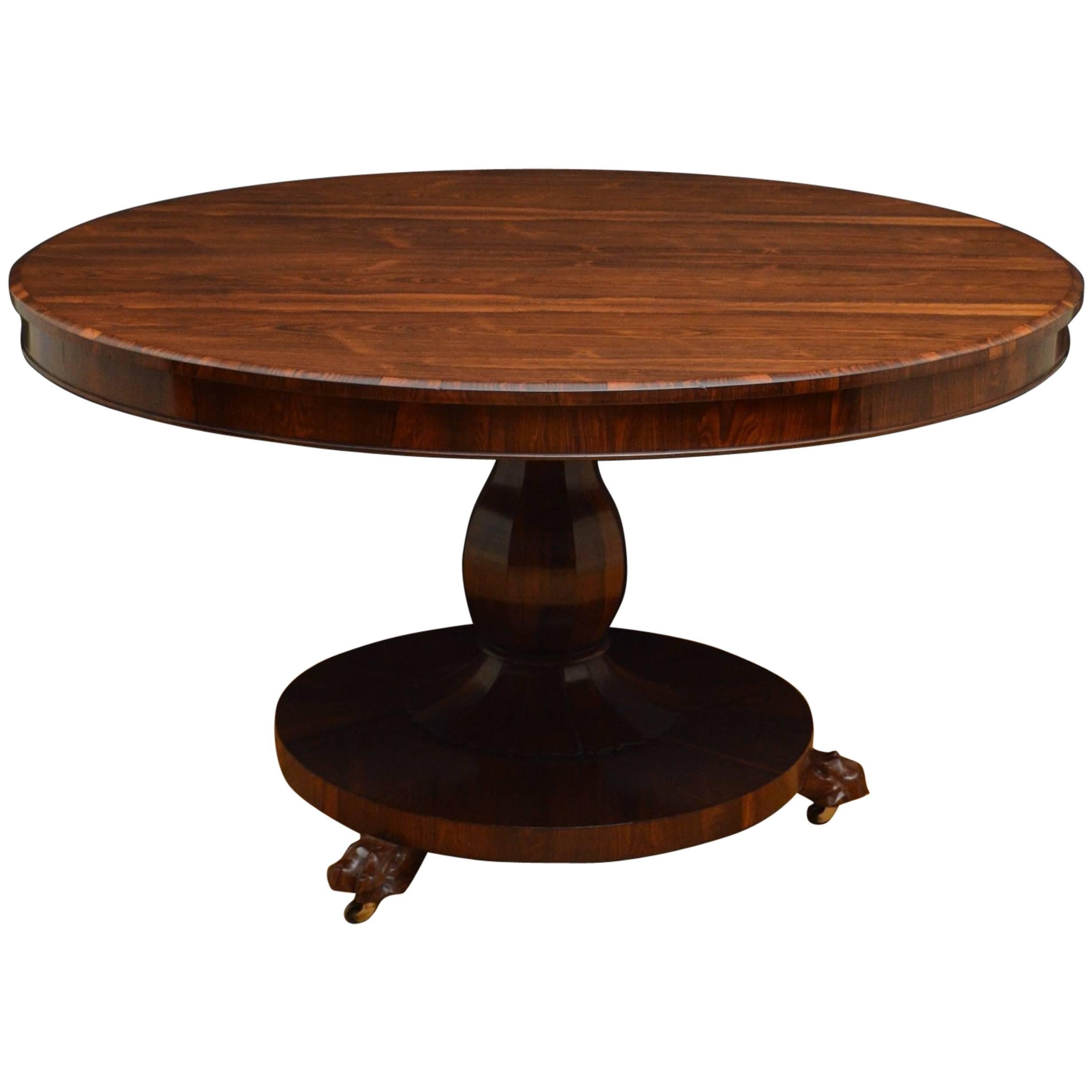 Elegant William IV Dining Table in Rosewood or Centre Table