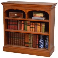 Antique Victorian Solid Walnut Open Bookcase
