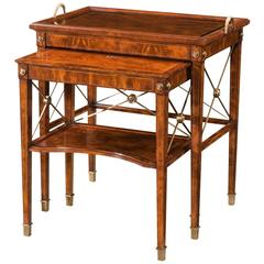 Antique Mahogany Nest of Two Tables in Regency Style