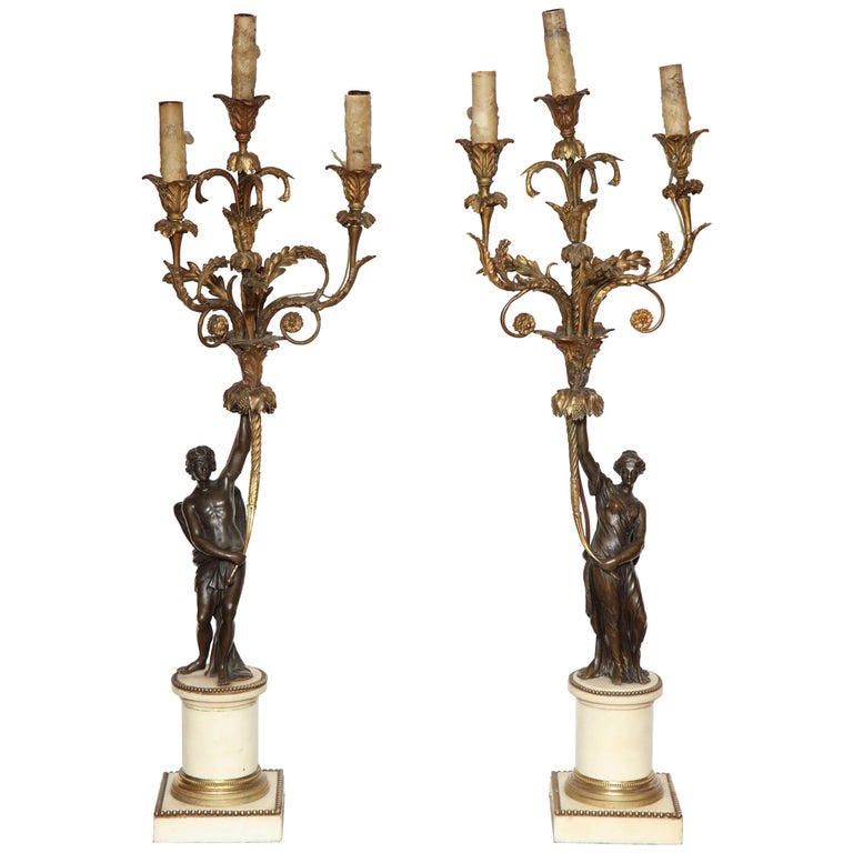 Pair of French, Louis XVI Candelabra For Sale