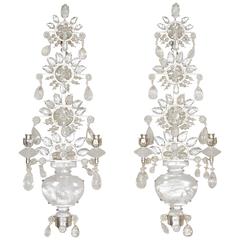 Pair of Silvered Metal Two-Light Sconces 3