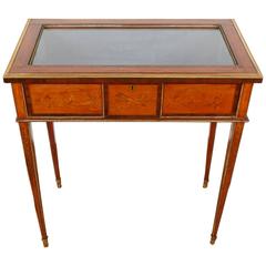 French Marquetry Brass Mounted Neoclassical Bijouterie Table