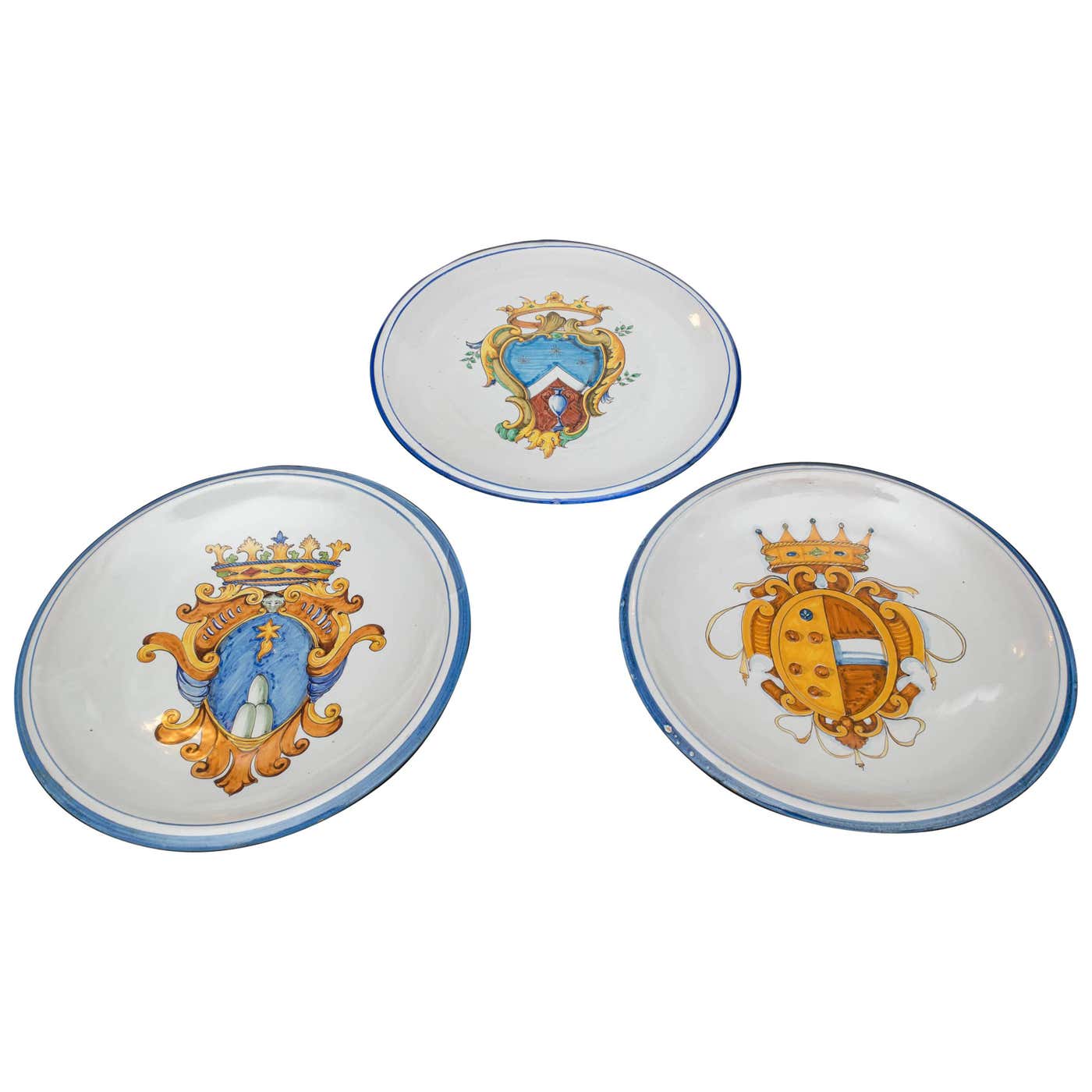 Set of Three Late 19th Century Italian Majolica Plates For Sale at ...