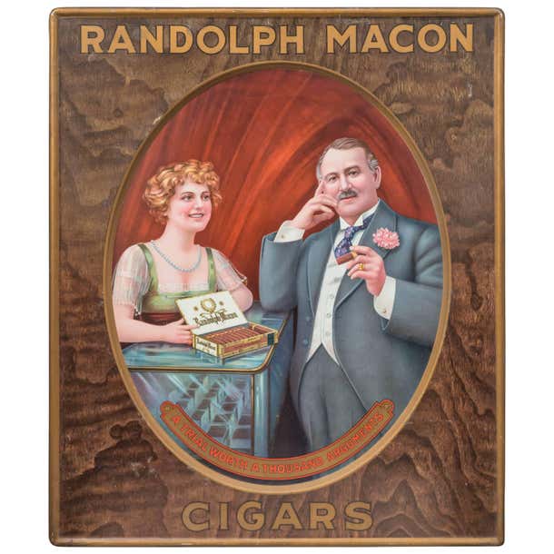 Tin Advertising Sign, Macon Cigars at 1stDibs | macon advertising ...
