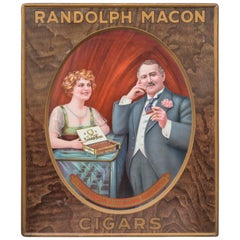 Antique Tin Advertising Sign, Macon Cigars