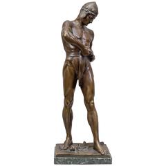 Figure autrichienne en bronze d'un guerrier masculin nu