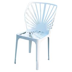 "Sunrise" White Painted Aluminum Chair Designed by L. and R. Palomba for Driade