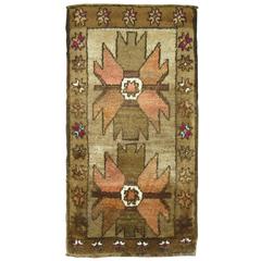 Vintage Turkish Kars Village Throw Rug 3