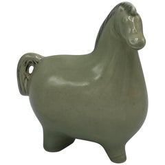 1950s Stig Lindberg Green Ceramic Horse Sculpture