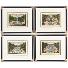 Set of Four 17th Century French Royal Garden Engravings by Perelle
