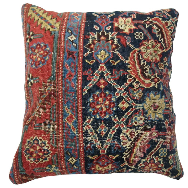 Navy Persian Rug Pillow For At 1stdibs, Persian Rug Print Pillows