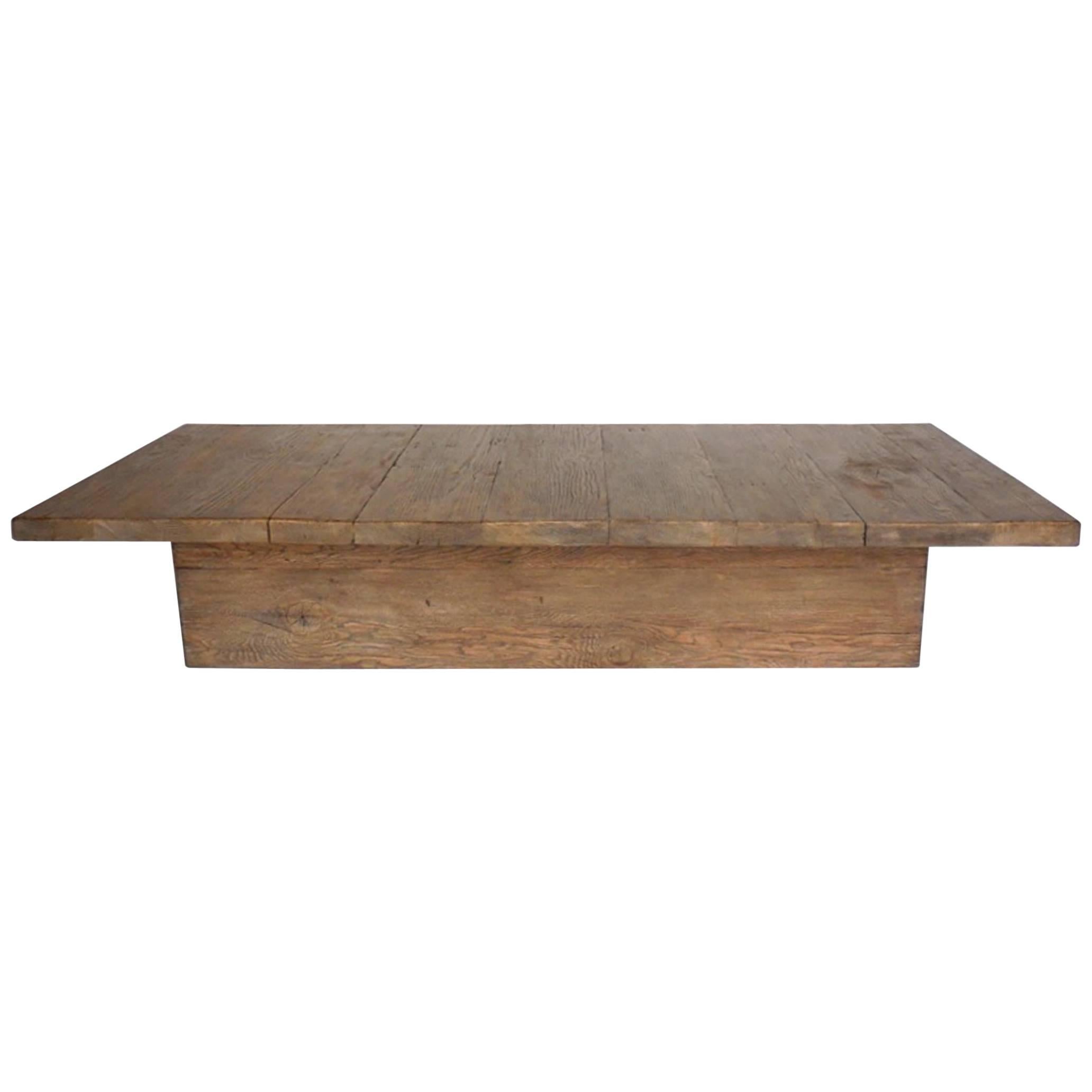 Dos Gallos Studio Custom  Wood Rustic Modern Coffee Table For Sale