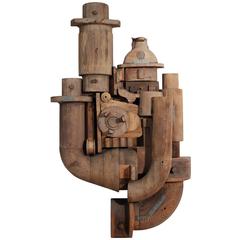 Abstract Wood Wall Sculpture Relief