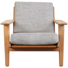 Vintage Danish Hans Wegner Oak Lounge Chair