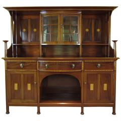 19th Century Wylie & Lochhead Arts & Crafts Inlaid Mahogany Sideboard