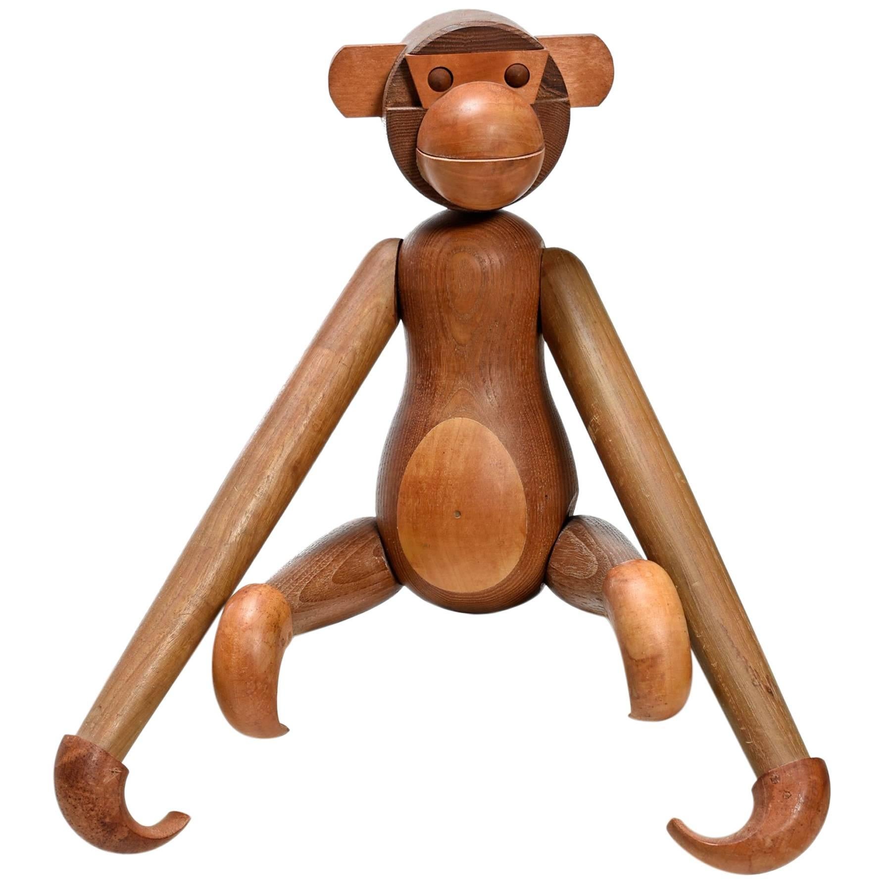 1950s Kay Bojesen Style Large Posable Teak Monkey