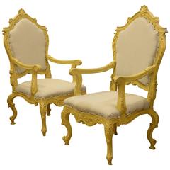 Pair of Painted French Armchairs