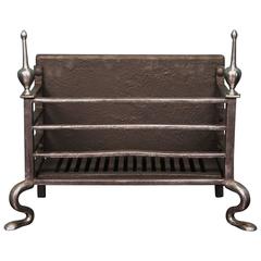 Antique  Wrought-Iron Railed Fireplace Fire Basket