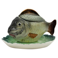 Vintage Fish Shaped Ceramic Sauce Tureen by Hispania CH Lladró 