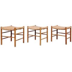 Set of Three Charlotte Perriand Dordogne Stools