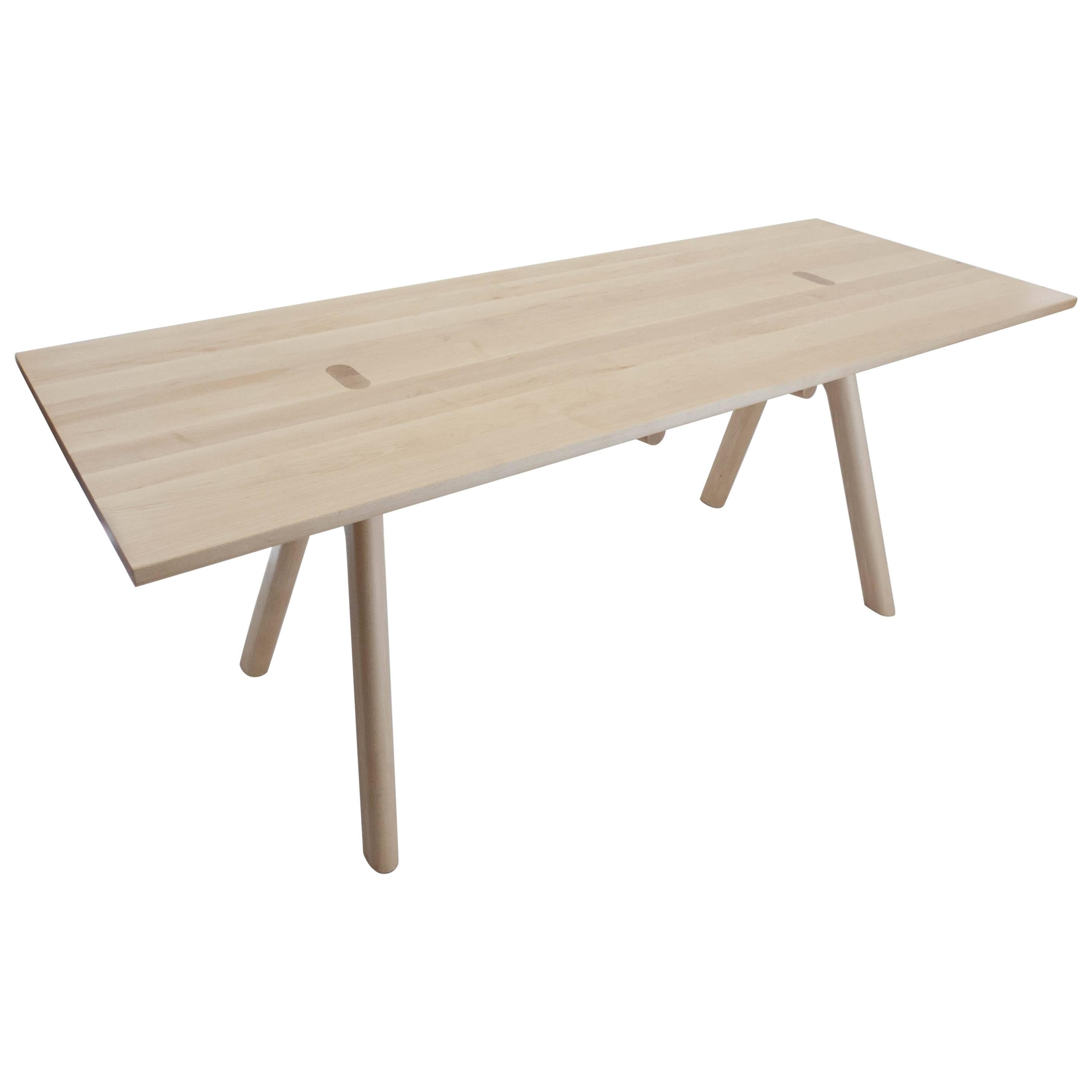 Watney Dining Table, Solid Rock Maple For Sale