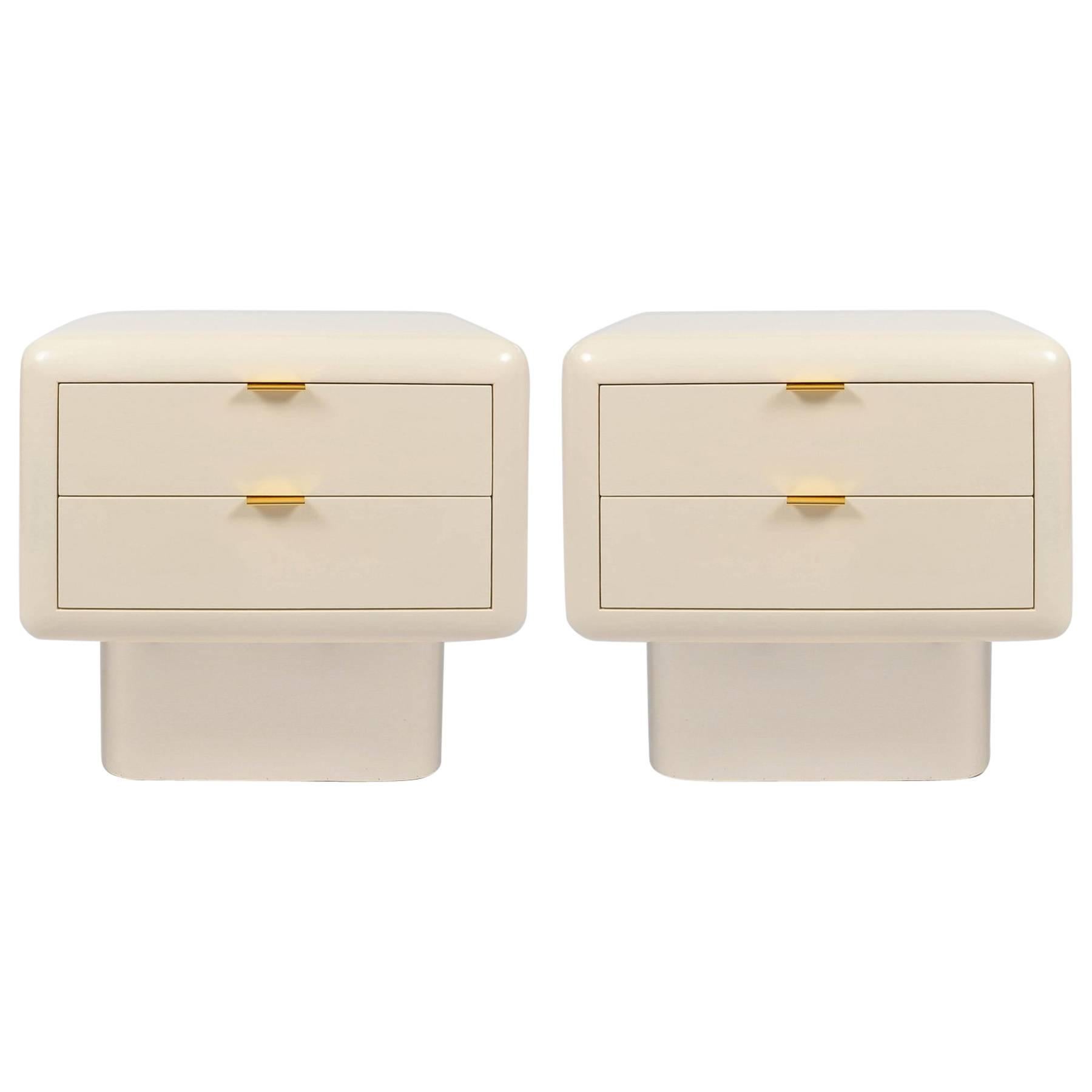 1980s Pair of Nightstands by American Designer and Decorator Steve Chase
