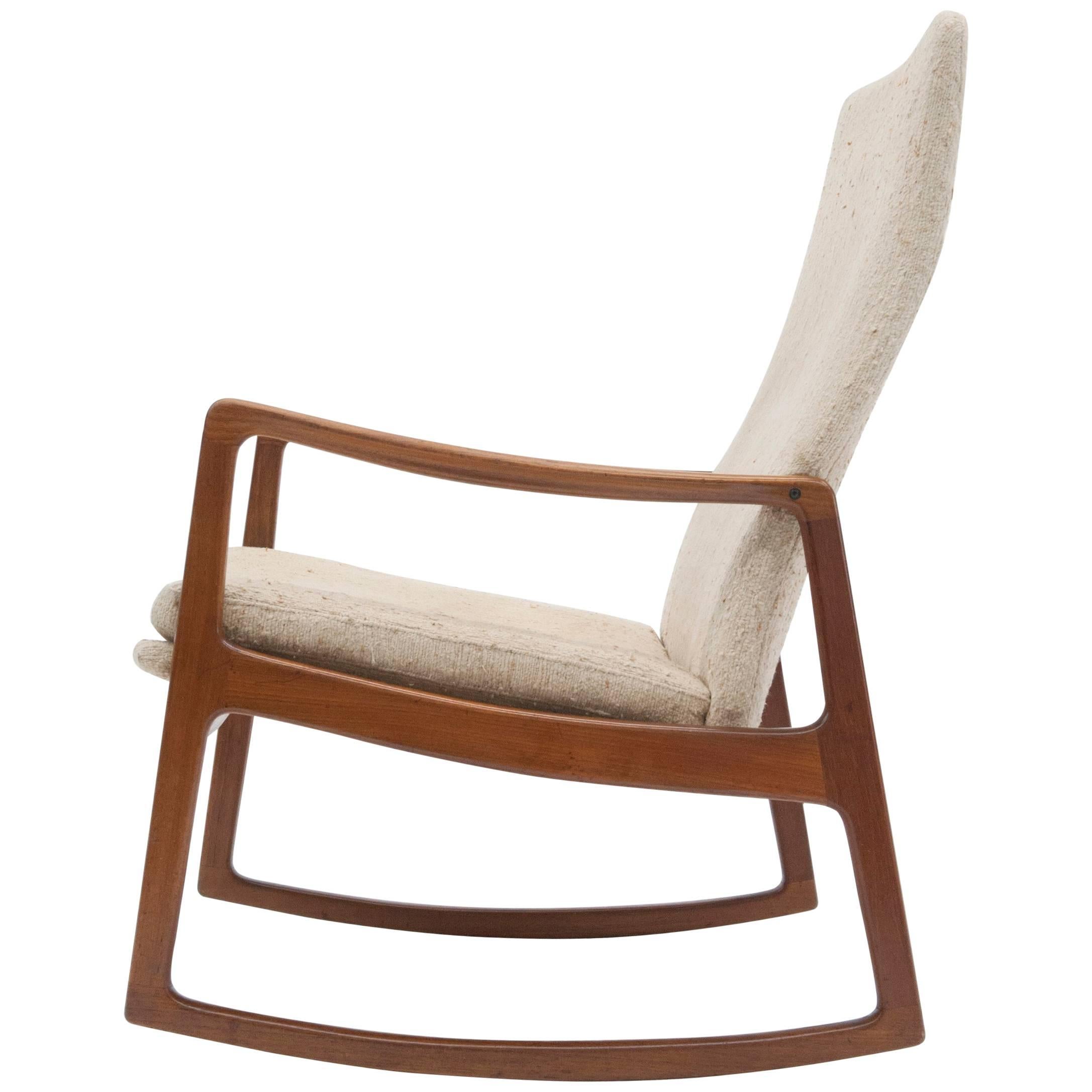 Ole Wanscher for France & Son High Back Rocking Chair