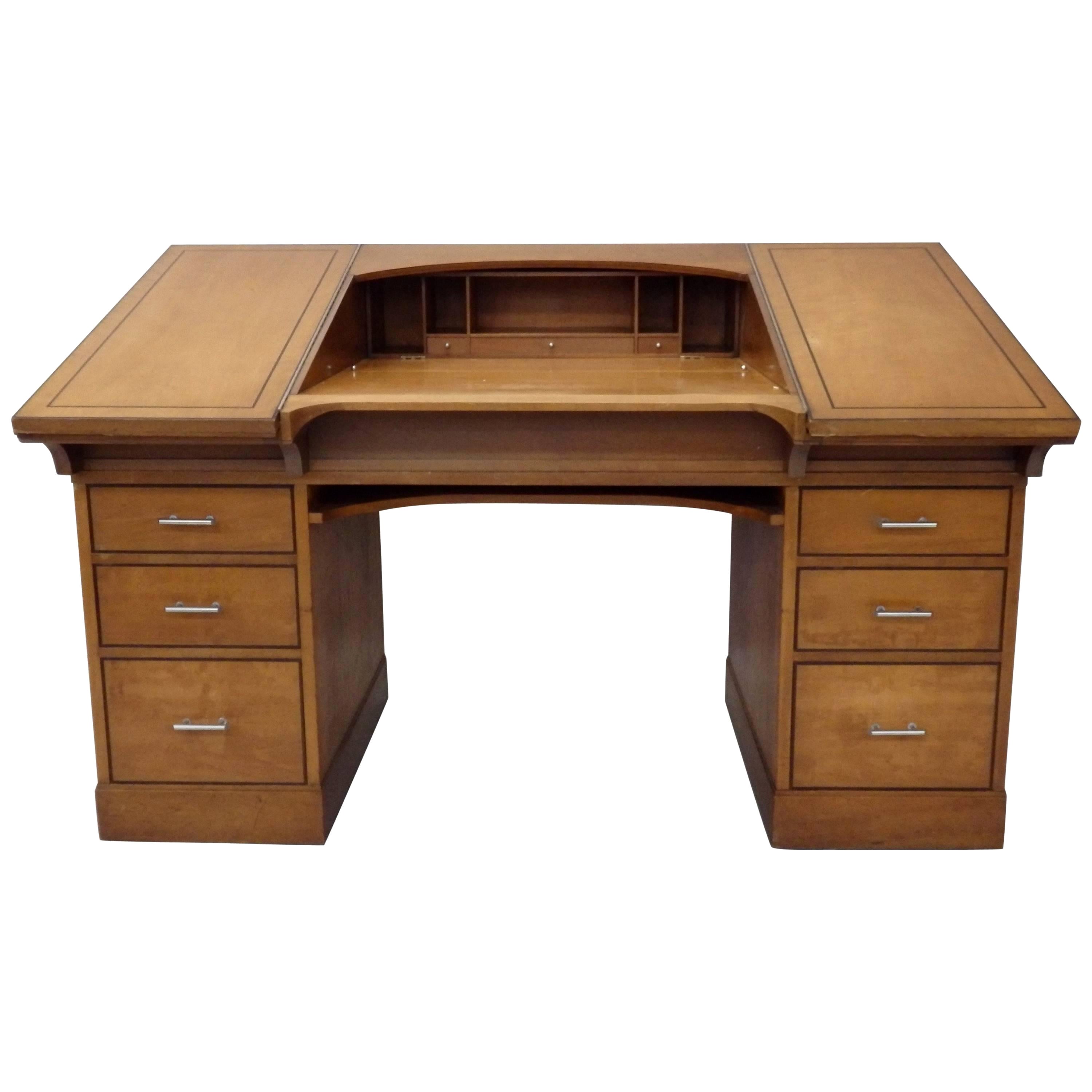 Johann Tapp Custom Built Art Deco era Cartoonist Desk with Hidden Compartments