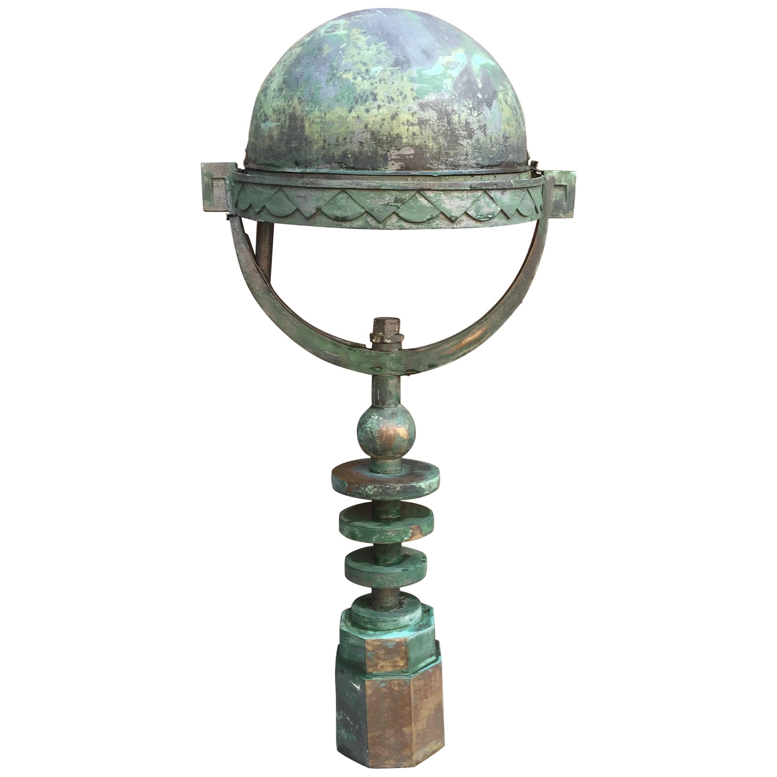 Garten-Stehlampe aus Bronze und Zink im Art-déco-Stil, um 1930
