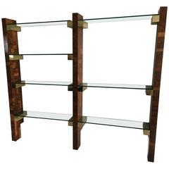 Paul Evans Wall-Mounted Burl Wood City Scape Shelving Unit