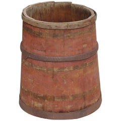 Large Master Maple Sap Collecting Barrel in Old Red Wash, Vermont, circa 1880