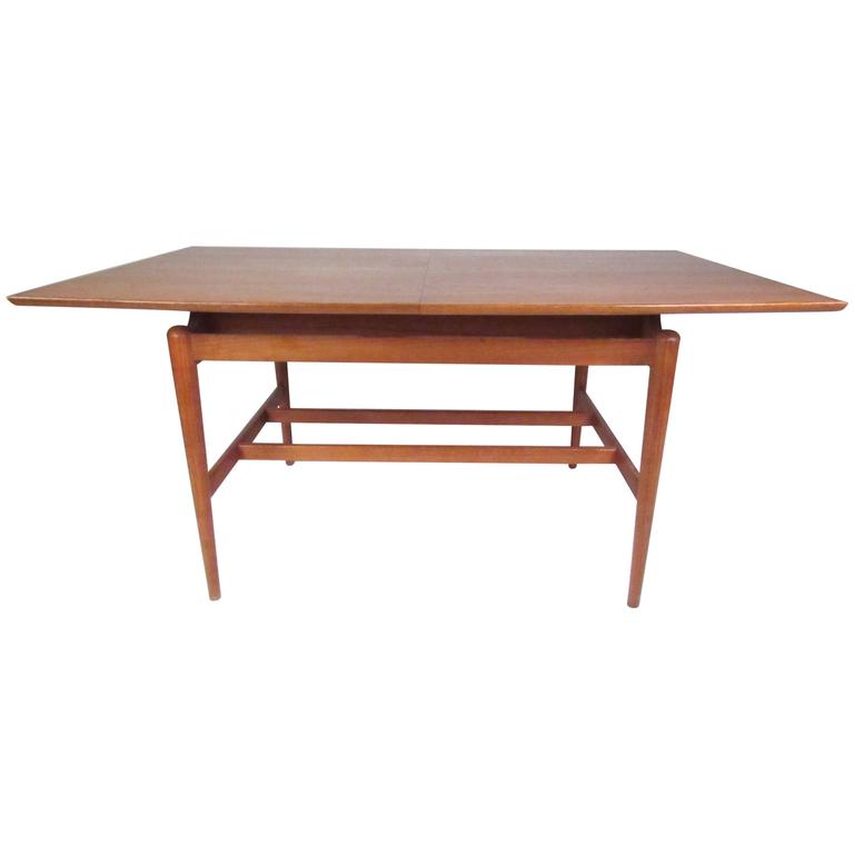 Stylish Danish Modern Floating Top Teak Dining Table For At 1stdibs Stylish Danish Modern Floating Top Teak Dining Table For