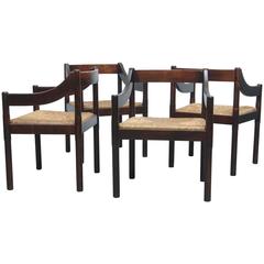 Set of Four Vico Magistretti for Cassina "Carimate" Chairs